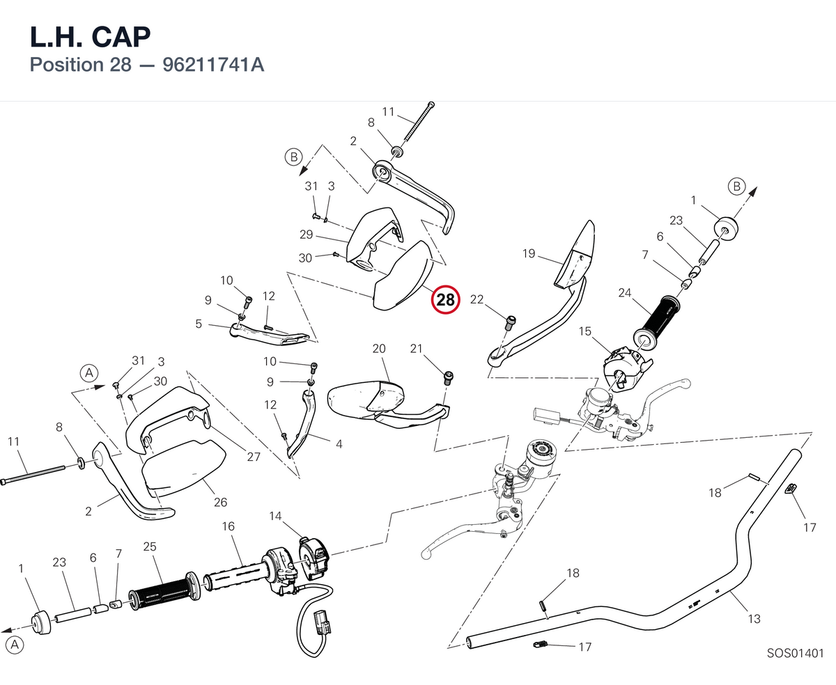 L.H. CAP 96211741A diagram position