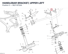 HANDLEBAR BRACKET, UPPER LEFT 96211872AA diagram position