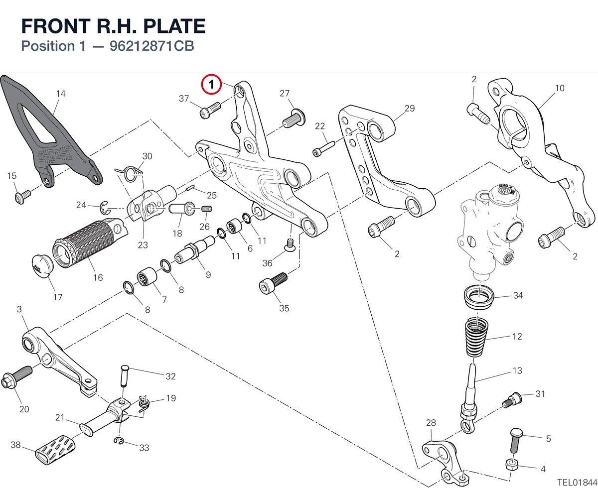 FRONT R.H. PLATE 96212871CB diagram position