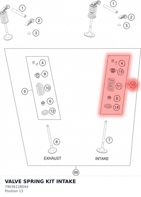 Diagram preview: VALVE SPRING KIT INTAKE (79036128044)