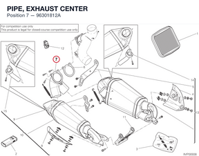 PIPE, EXHAUST CENTER 96301812A diagram position