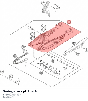 Diagram preview: Swingarm cpl. black (6410403004433)