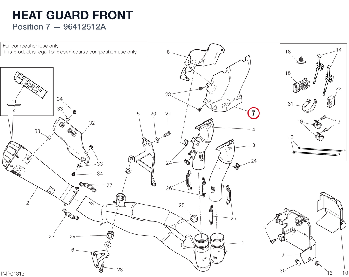HEAT GUARD FRONT 96412512A diagram position