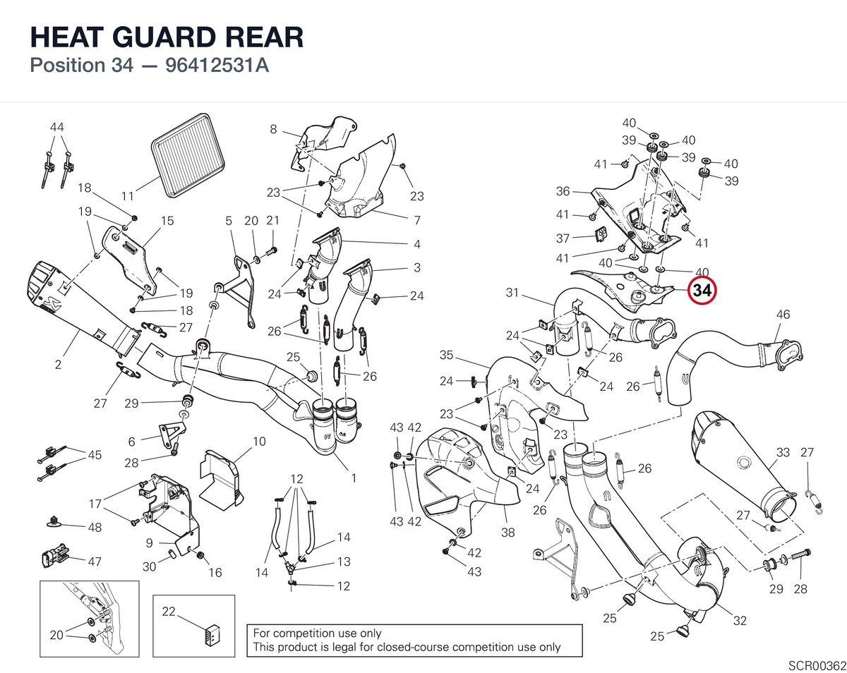 HEAT GUARD REAR 96412531A diagram position