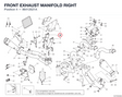 FRONT EXHAUST MANIFOLD RIGHT 96412621A diagram position