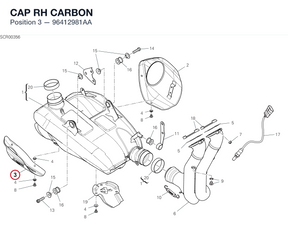 CAP RH CARBON 96412981AA diagram position
