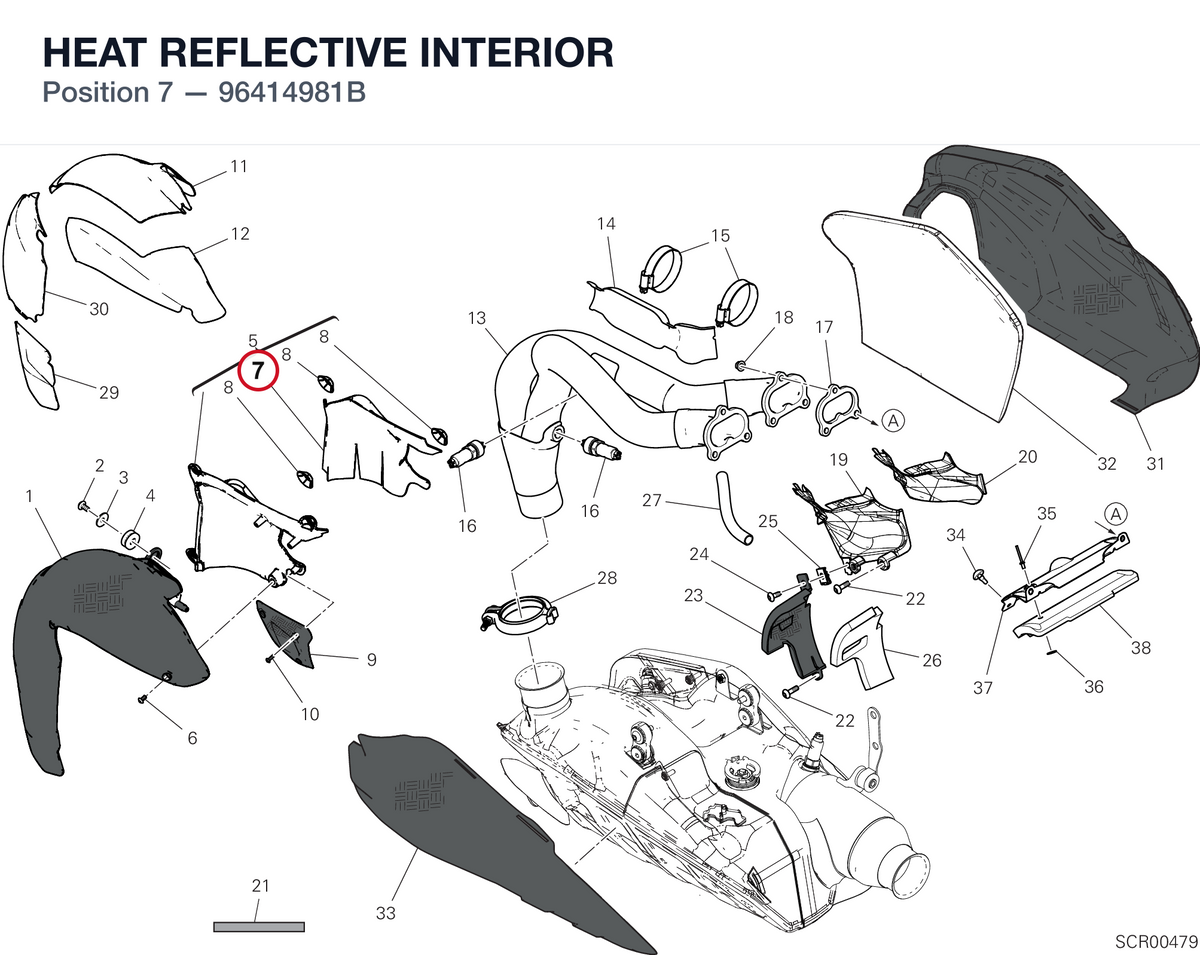 HEAT REFLECTIVE INTERIOR 96414981B diagram position