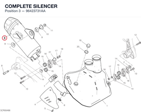 COMPLETE SILENCER 96423731AA diagram position