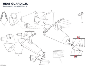HEAT GUARD L.H. 96480791A diagram position