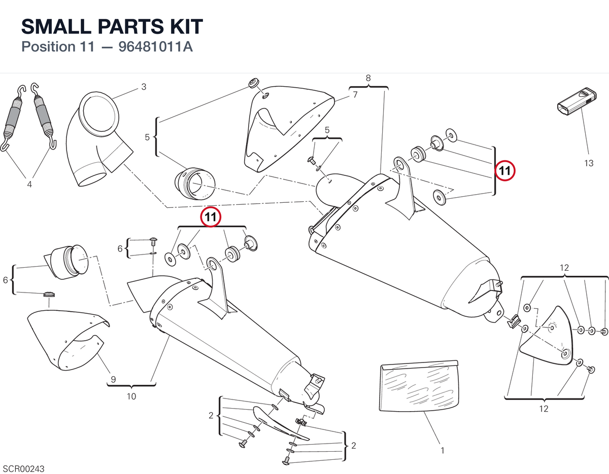 SMALL PARTS KIT 96481011A diagram position
