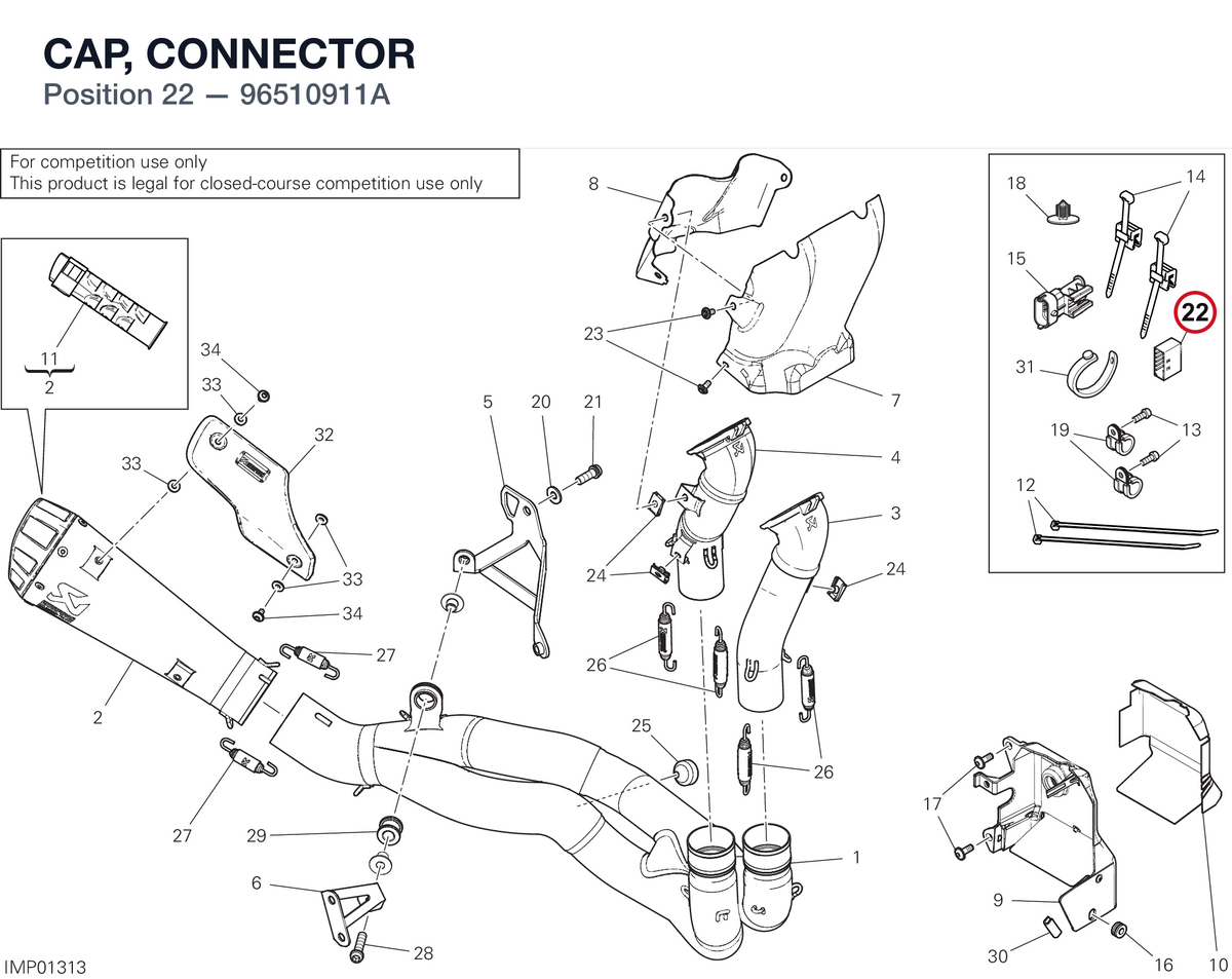 CAP, CONNECTOR 96510911A diagram position