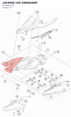 Diagram preview: LOCKING CAP SWINGARM (61304041100)