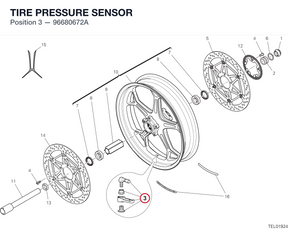 TIRE PRESSURE SENSOR 96680672A diagram position