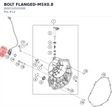 Diagram preview: BOLT FLANGED-M5X0.8 (J000150502000)