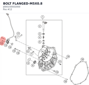 Diagram preview: BOLT FLANGED-M5X0.8 (J000150502000)