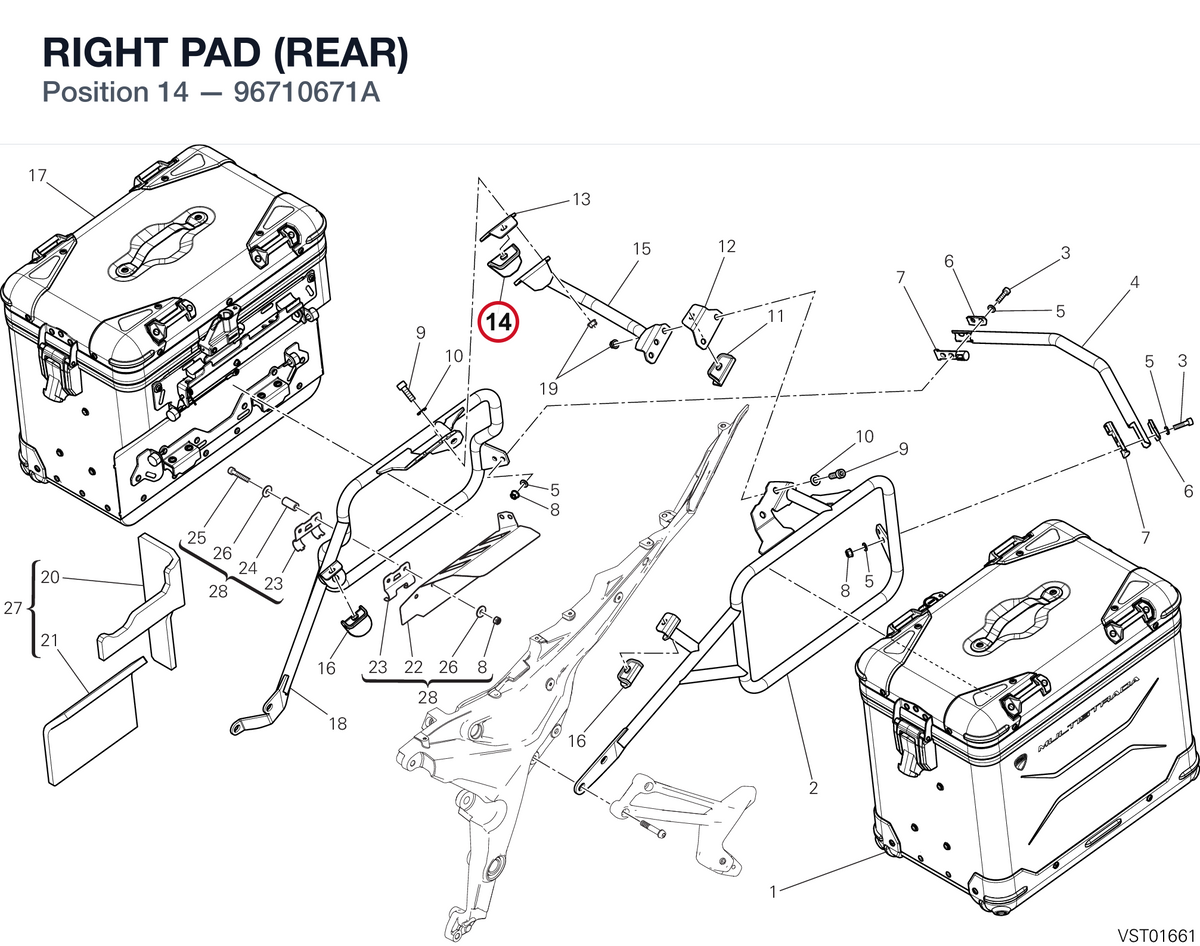 RIGHT PAD (REAR) 96710671A diagram position