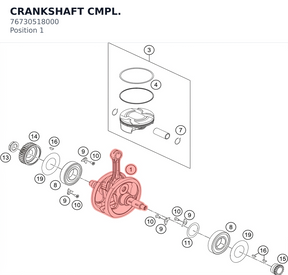 Diagram preview: CRANKSHAFT CMPL. (76730518000)