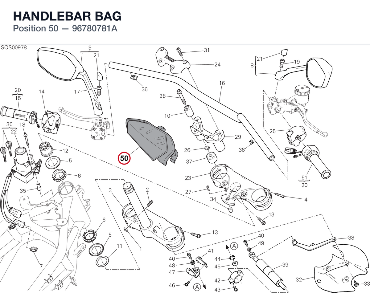 HANDLEBAR BAG 96780781A diagram position