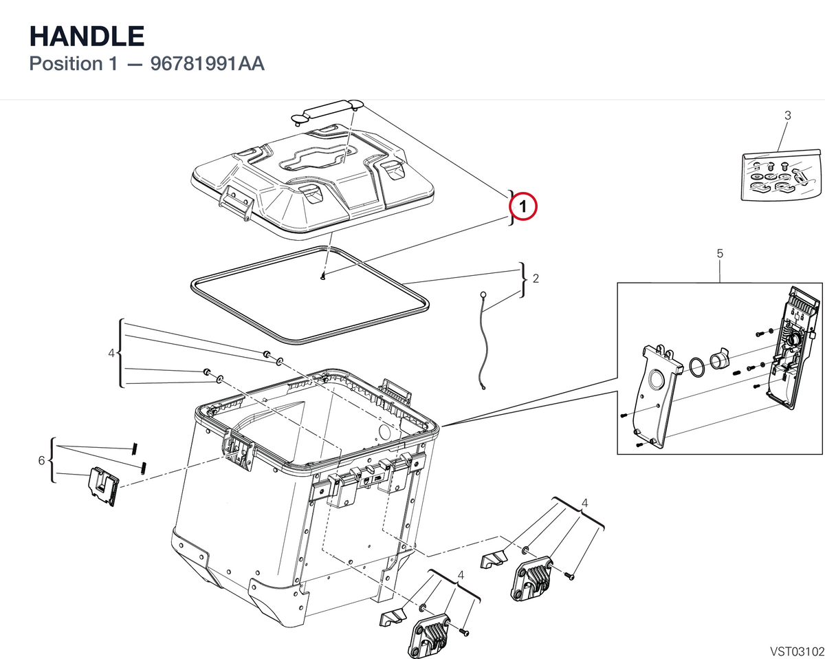 HANDLE 96781991AA diagram position