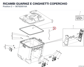 RICAMBI GUARNIZ E CINGHIETTI COPERCHIO 96782001AA diagram position