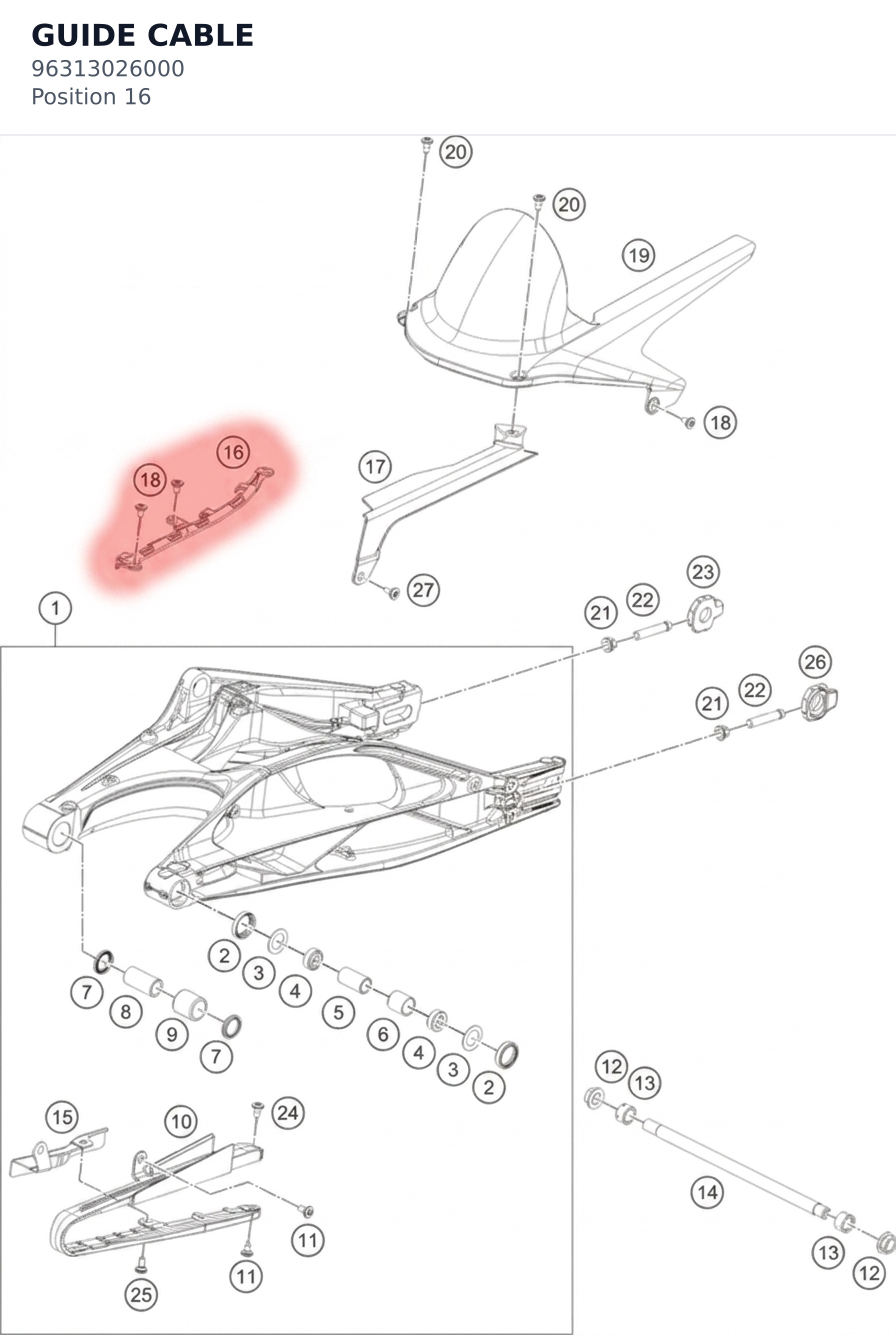 Diagram preview: GUIDE CABLE (96313026000)