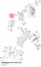 Diagram preview: Headlight unit screw cap (A60714020030)