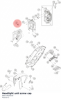 Diagram preview: Headlight unit screw cap (A60714020030)