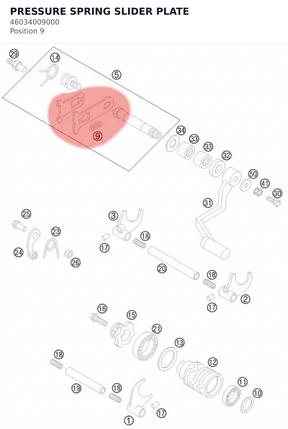 Diagram preview: PRESSURE SPRING SLIDER PLATE (46034009000)