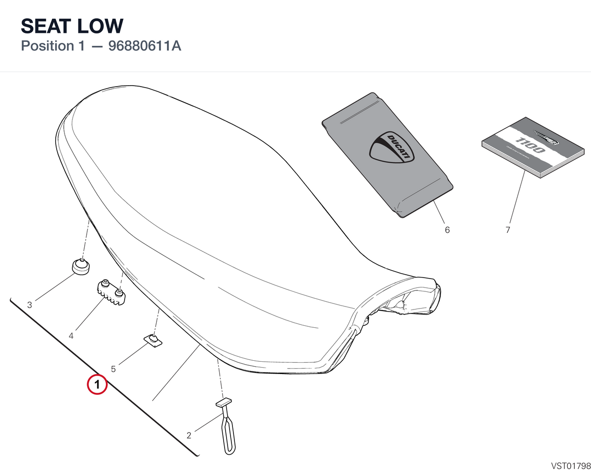 SEAT LOW 96880611A diagram position