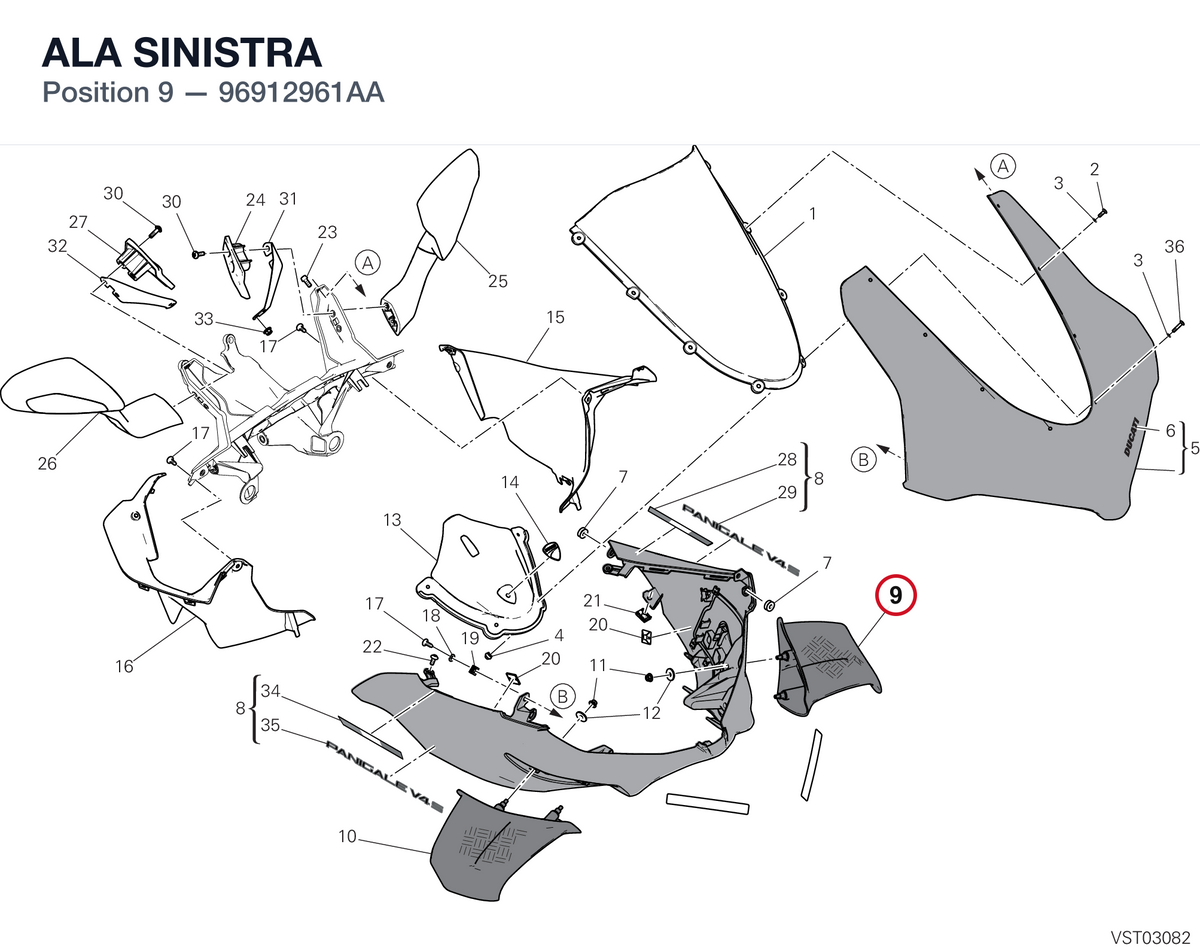 ALA SINISTRA 96912961AA diagram position