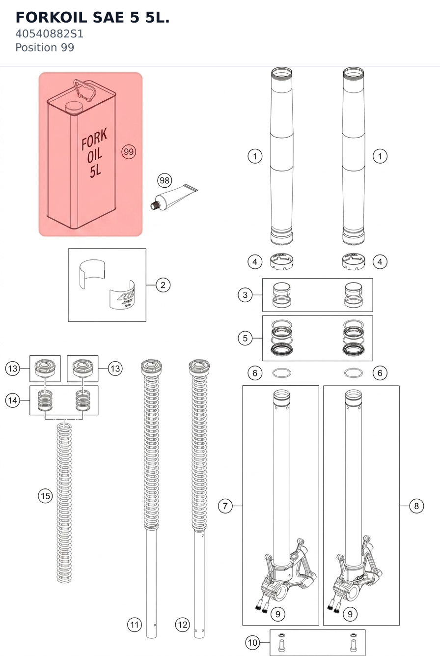 Diagram preview: FORKOIL SAE 5 5L. (40540882S1)