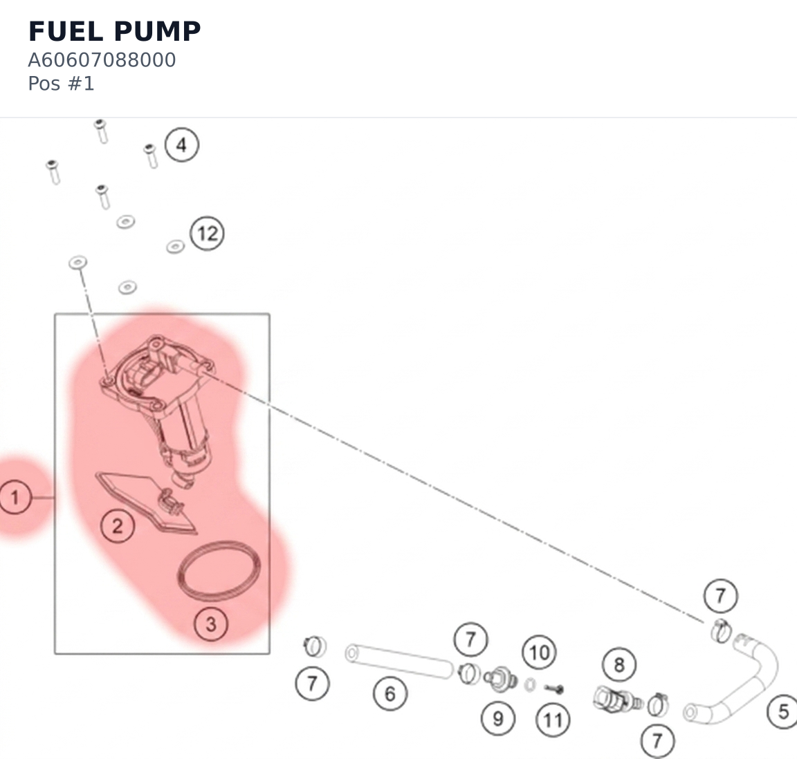 Diagram preview: FUEL PUMP (A60607088000)