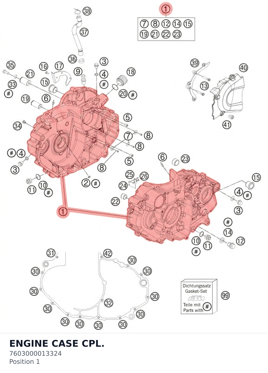 Diagram preview: ENGINE CASE CPL. (7603000013324)