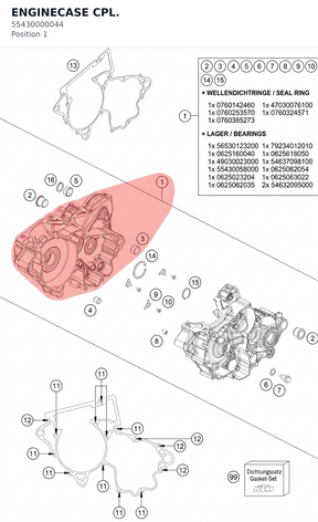 Diagram preview: ENGINECASE CPL. (55430000044)