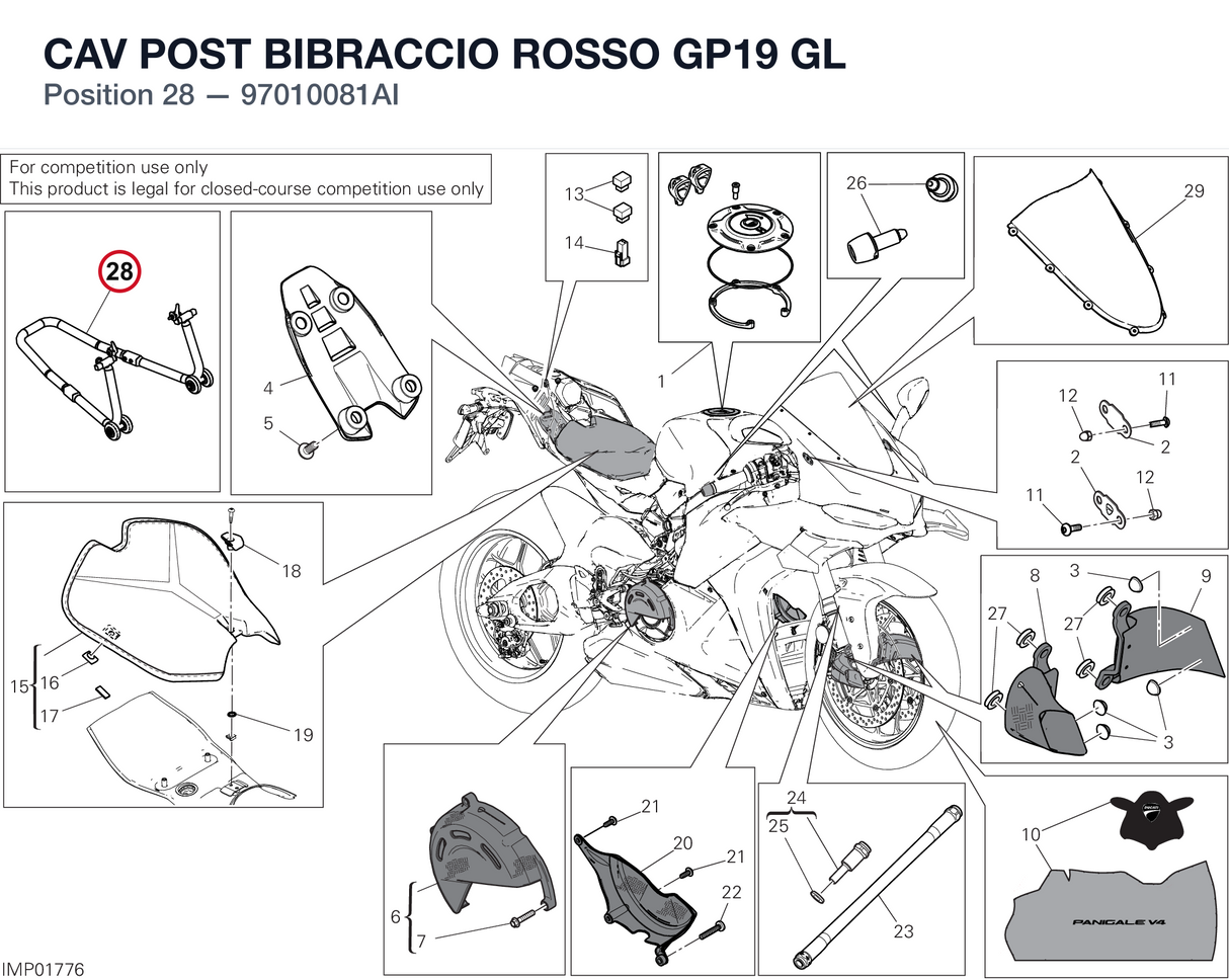 CAV POST BIBRACCIO ROSSO GP19 GL