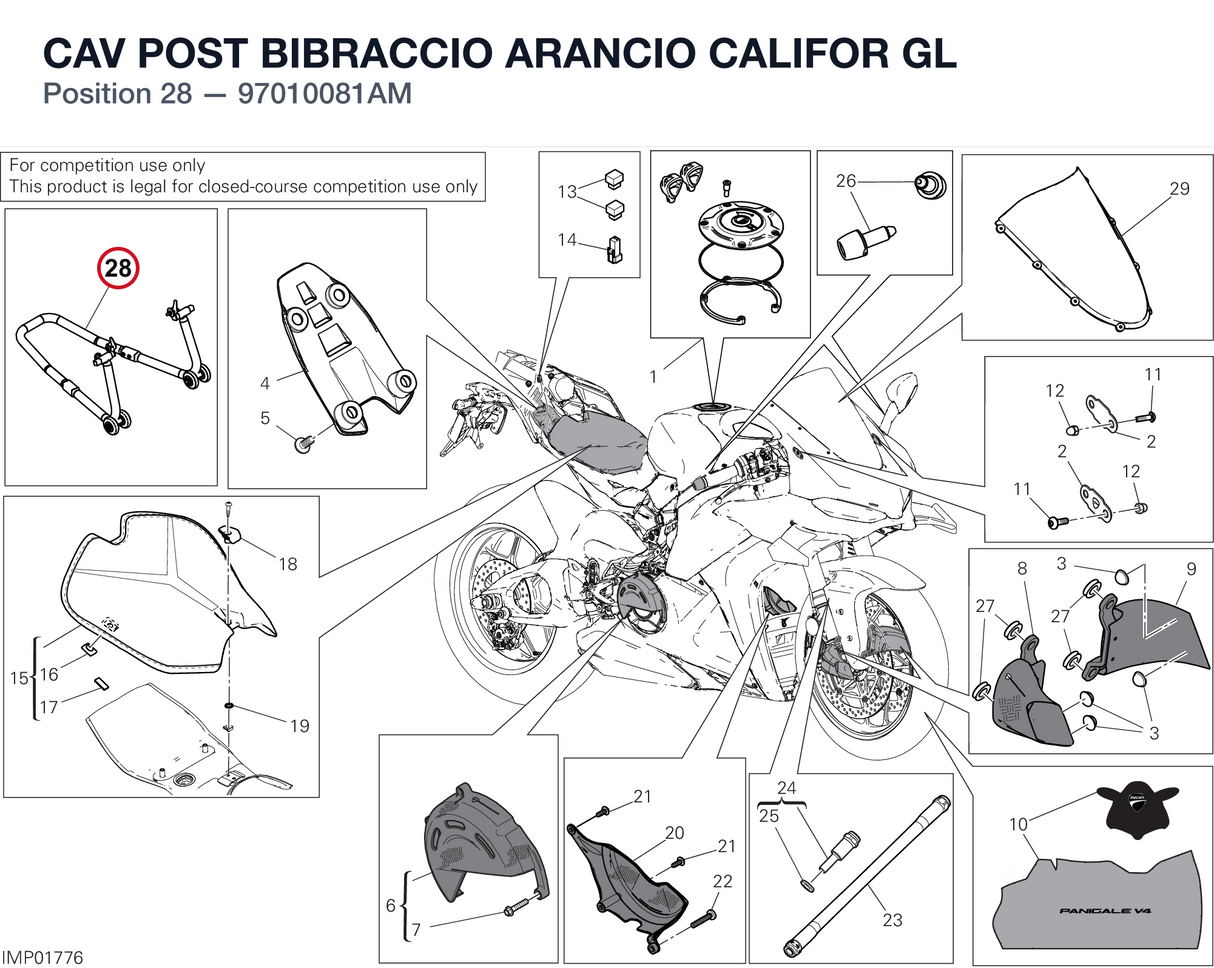 CAV POST BIBRACCIO ARANCIO CALIFOR GL