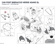 CAV POST BIBRACCIO VERDE AGAVE GL