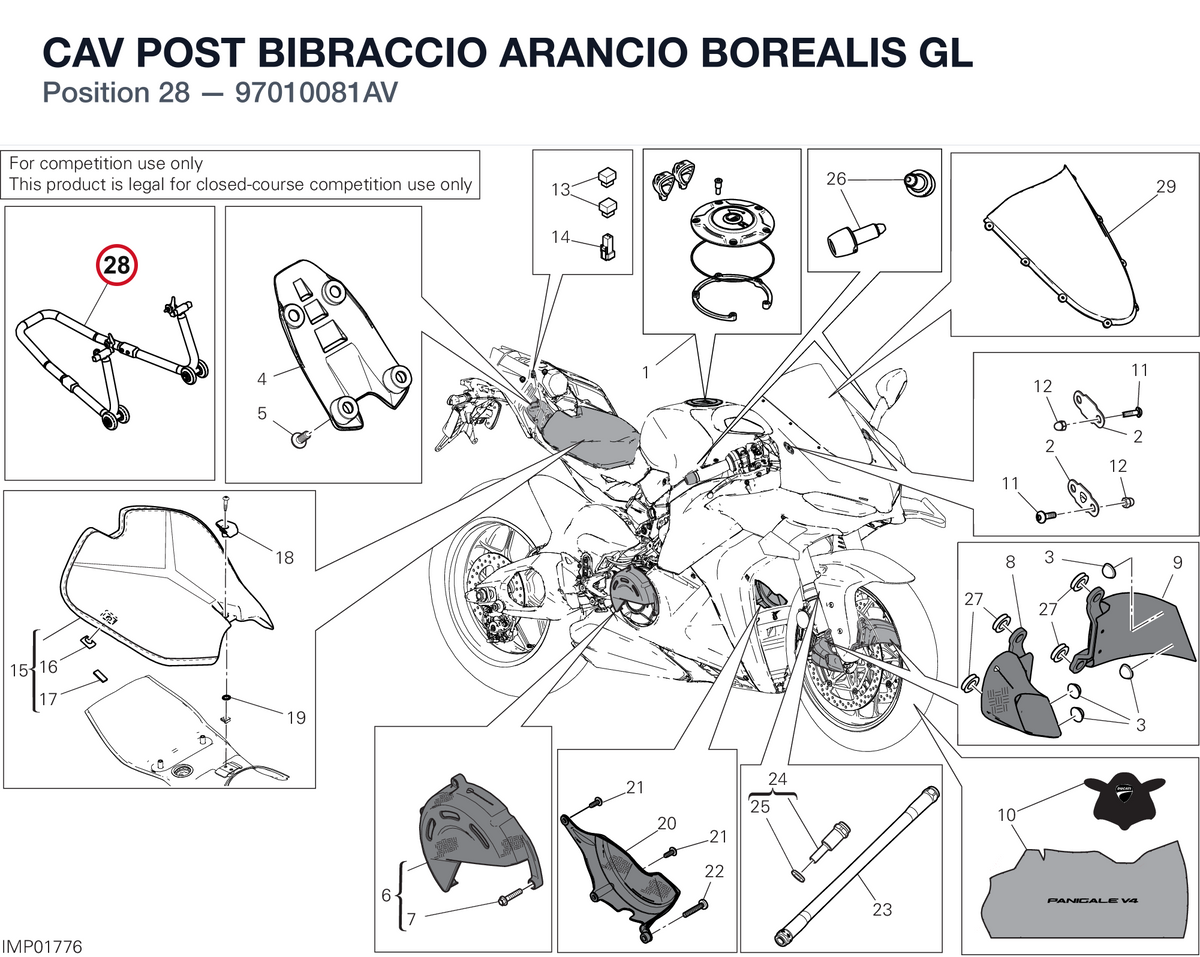 CAV POST BIBRACCIO ARANCIO BOREALIS GL