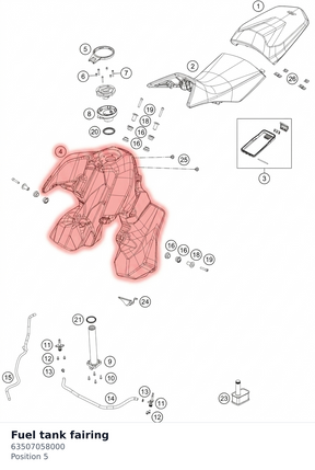 Diagram preview: Fuel tank fairing (63507058000)