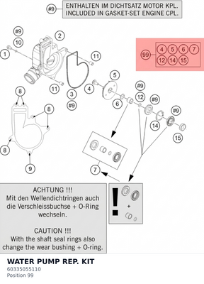 Diagram preview: WATER PUMP REP. KIT (60335055110)