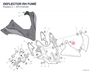 DEFLECTOR RH FUMÉ 97111241AA diagram position