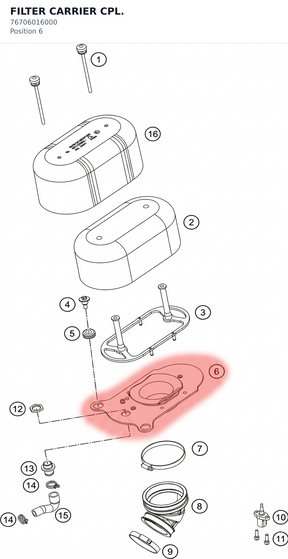 Diagram preview: FILTER CARRIER CPL. (76706016000)