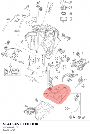 Diagram preview: SEAT COVER PILLION (60307047150)
