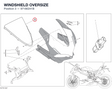 WINDSHIELD OVERSIZE 97180241B diagram position