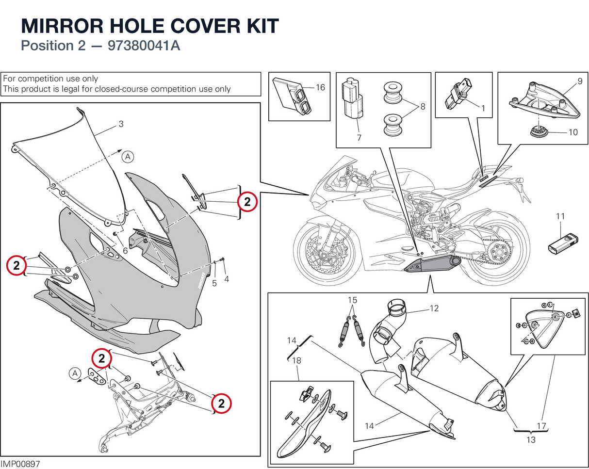 MIRROR HOLE COVER KIT