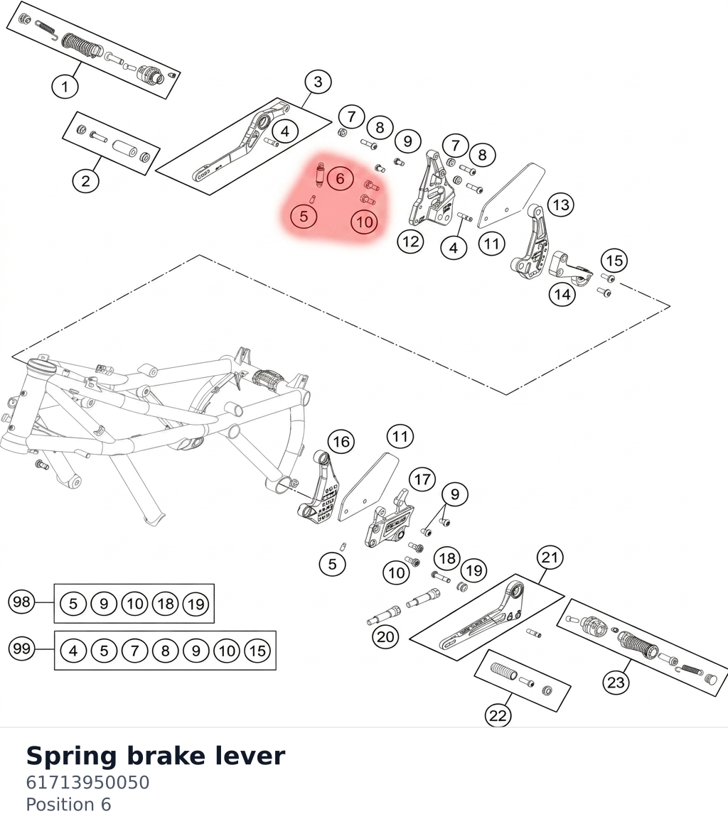 Diagram preview: Spring brake lever (61713950050)