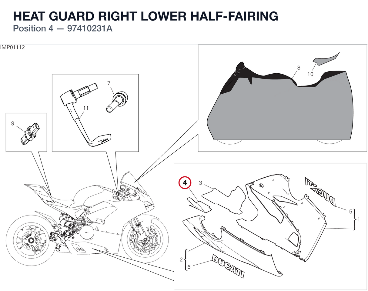 HEAT GUARD RIGHT LOWER HALF-FAIRING