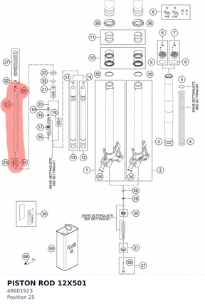Diagram preview: PISTON ROD 12X501 (48601923)