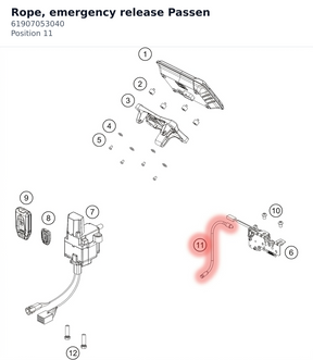 Diagram preview: Rope, emergency release Passen (61907053040)