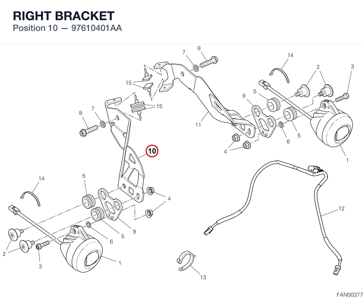 RIGHT BRACKET 97610401AA diagram position